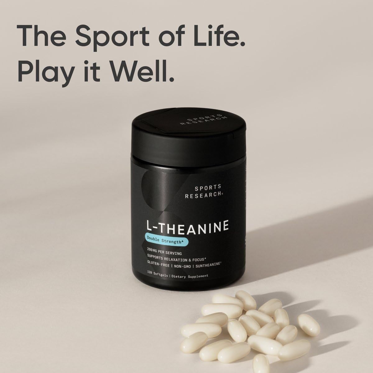 Sports Research L-Theanine 200mg with Organic Coconut Oil | Enhanced Focus & Relaxation