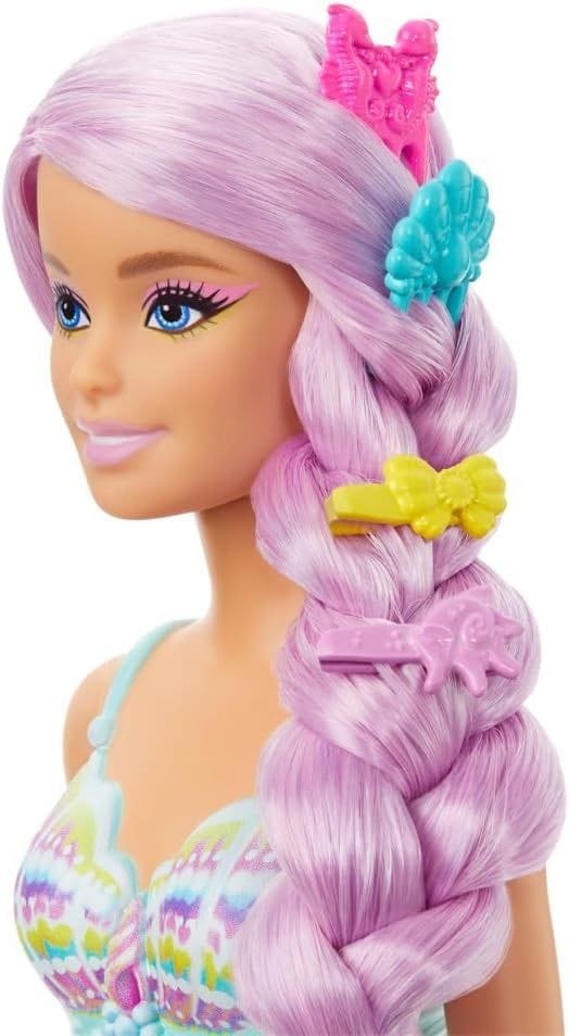 Enchanting Barbie Mermaid Doll with 7-Inch Fantasy Hair & Styling Accessory Set