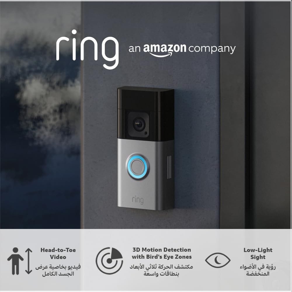 Ring Battery Video Doorbell Pro, Wireless Security Camera with Head-to-Toe Video, 3D Motion Detection, Two-Way Talk & Smart Home Integration