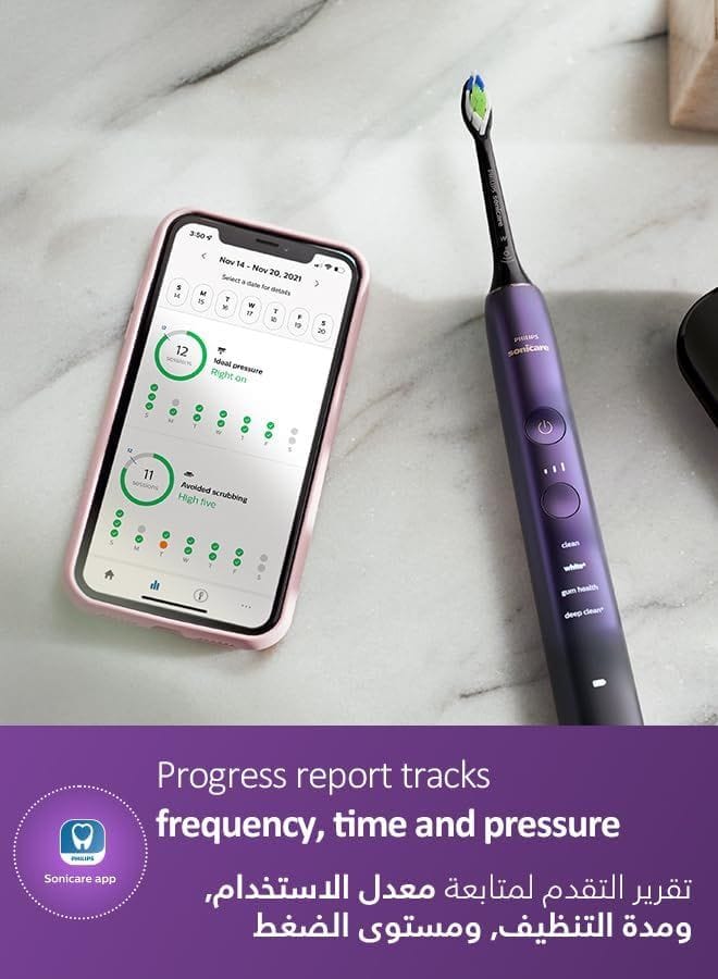 Philips Sonicare DiamondClean 9000 HX9911/95 Electric Toothbrush, Purple - Advanced Plaque Removal