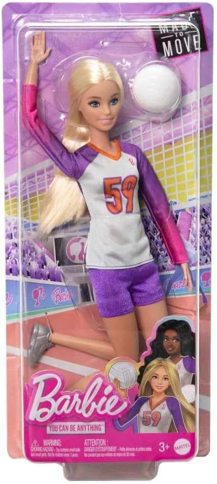 Barbie Made to Move Volleyball Player Doll with Accessories - Serve & Spike Fun!