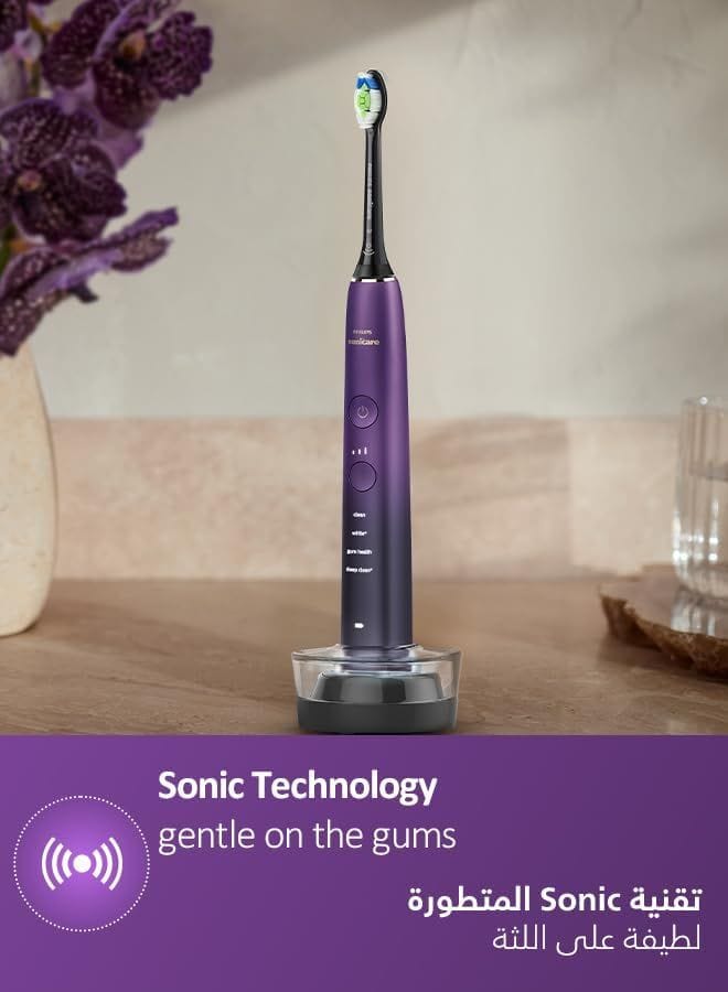 Philips Sonicare DiamondClean 9000 HX9911/95 Electric Toothbrush, Purple - Advanced Plaque Removal