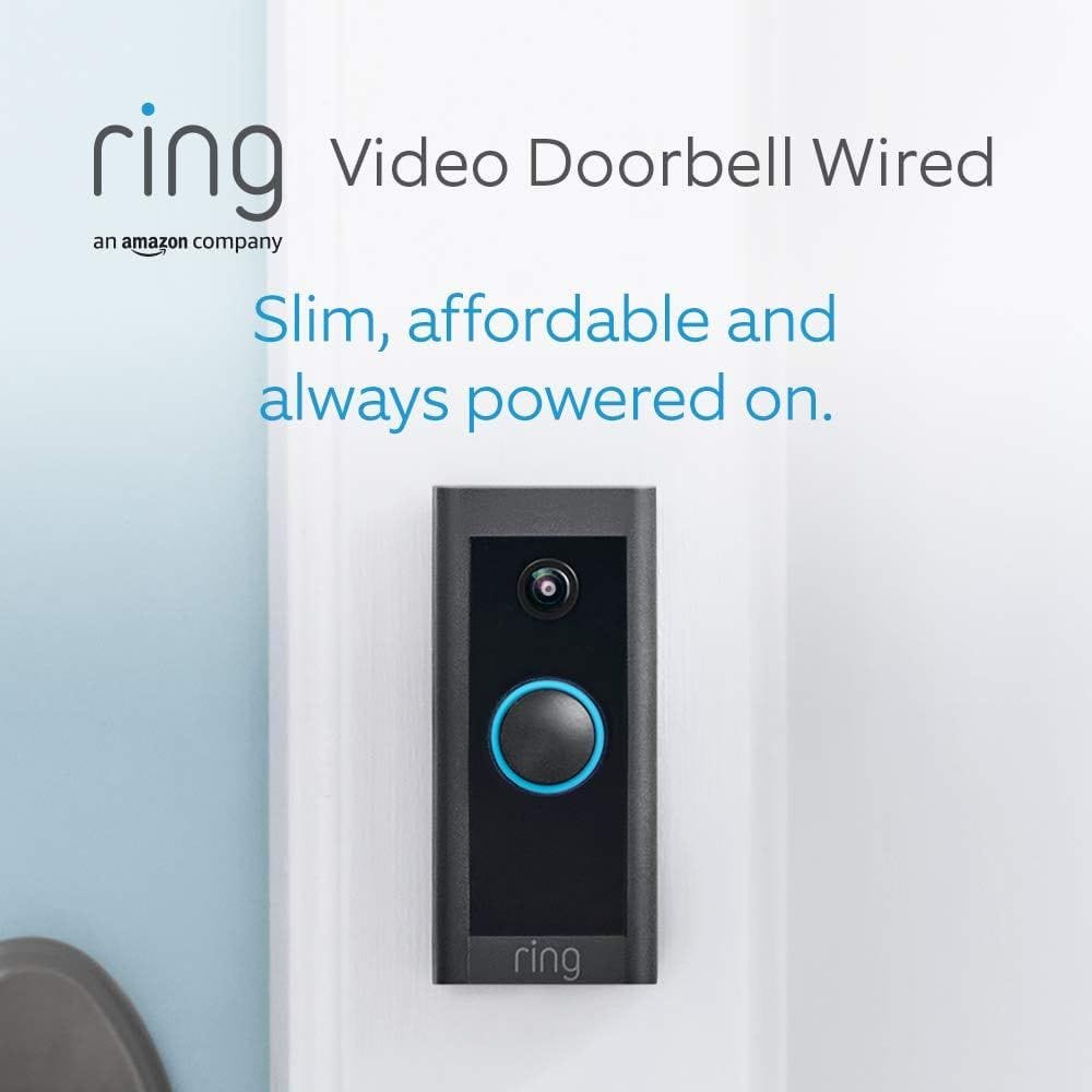Ring Video Doorbell Wired, HD Video Security Camera, Advanced Motion Detection, Two-Way Talk, Night Vision & Smart Doorbell System