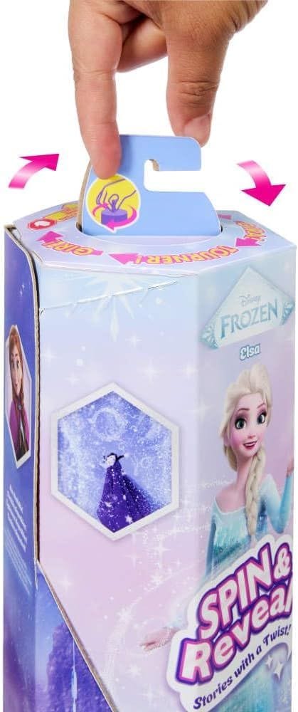 Mattel Disney Frozen Spin & Reveal Elsa Fashion Doll Set JBG59, Magical Twist Reveal with 11 Surprises, Multicoloured