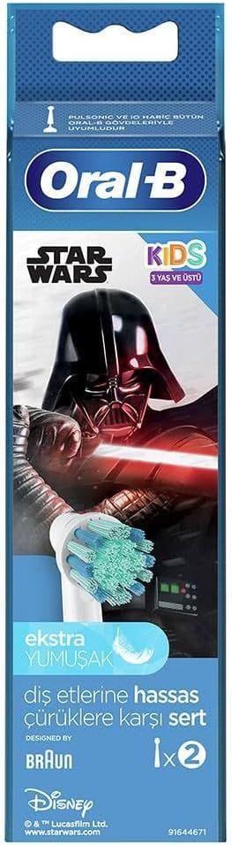 Oral-B EB10s-2 SW Kids Electric Toothbrush Replacement Heads, Star Wars Edition, Extra Soft Bristles