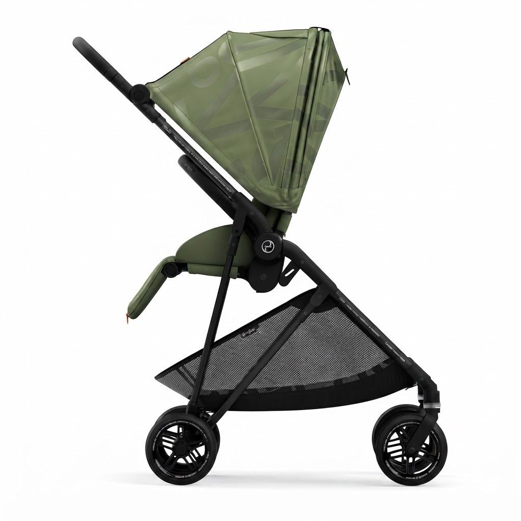 Cybex Gold Melio Street Ultra-Lightweight City Stroller, Effortless Handling, Premium Comfort, Ideal for Crowded Sidewalks and Public Transport, Newborn to 3 Years | Olive Green 