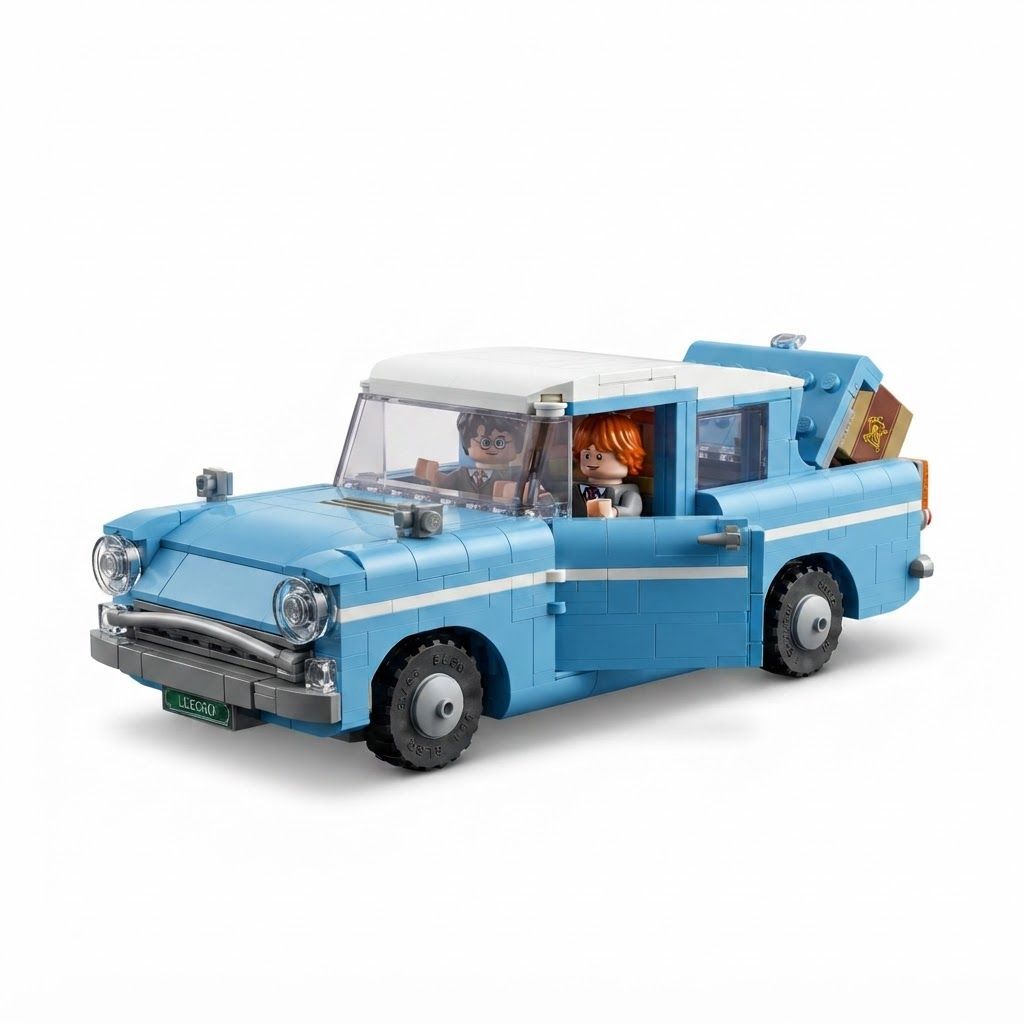 LEGO Harry Potter Enchanted Flying Ford Anglia Building Set, Iconic Wizarding World Toy Car 14+ years, Harry Potter, Ron Weasley, Hedwig