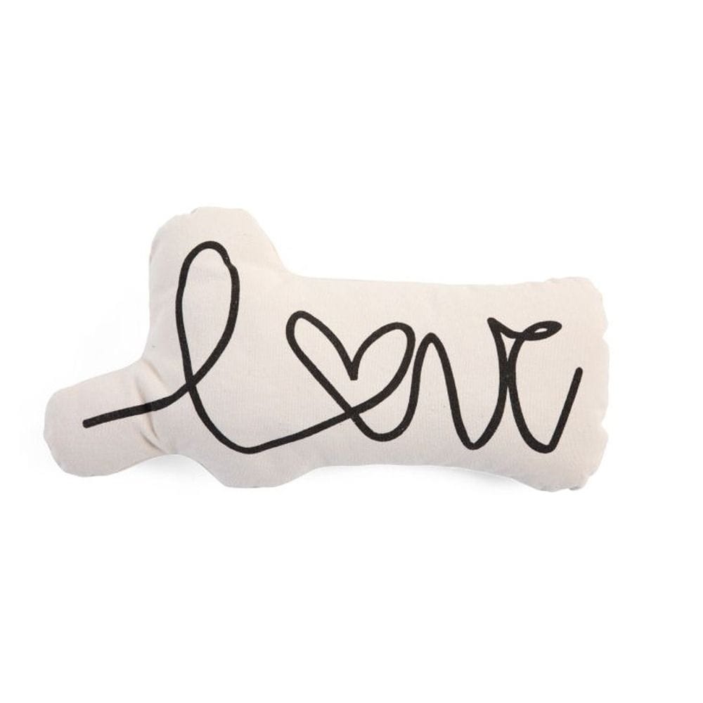 Childhome Love Letter Canvas Cushion, Machine Washable, Child-Friendly Construction, Lightweight And Portable Design - White