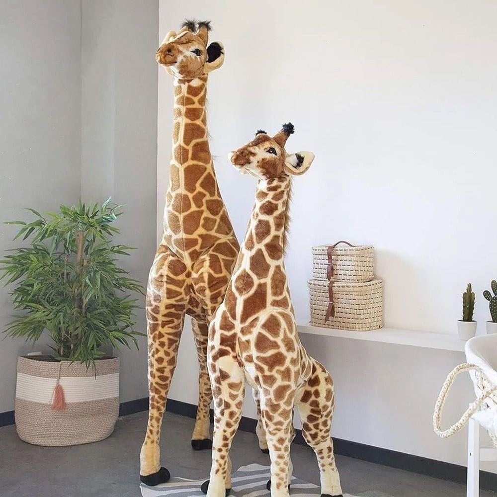 Childhome 135cm Giant Standing Stuffed Plush Giraffe Soft Animal Toy Kids Room Nursery Decoration EN71 Brown | CHSTGIR135XT