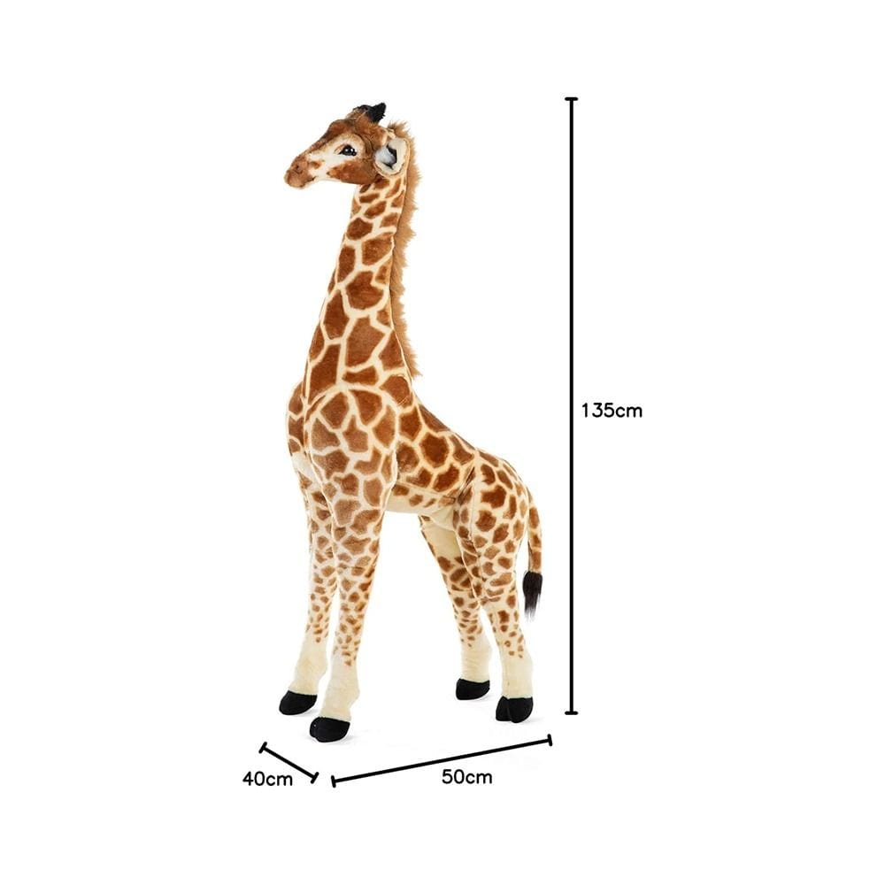Childhome 135cm Giant Standing Stuffed Plush Giraffe Soft Animal Toy Kids Room Nursery Decoration EN71 Brown | CHSTGIR135XT