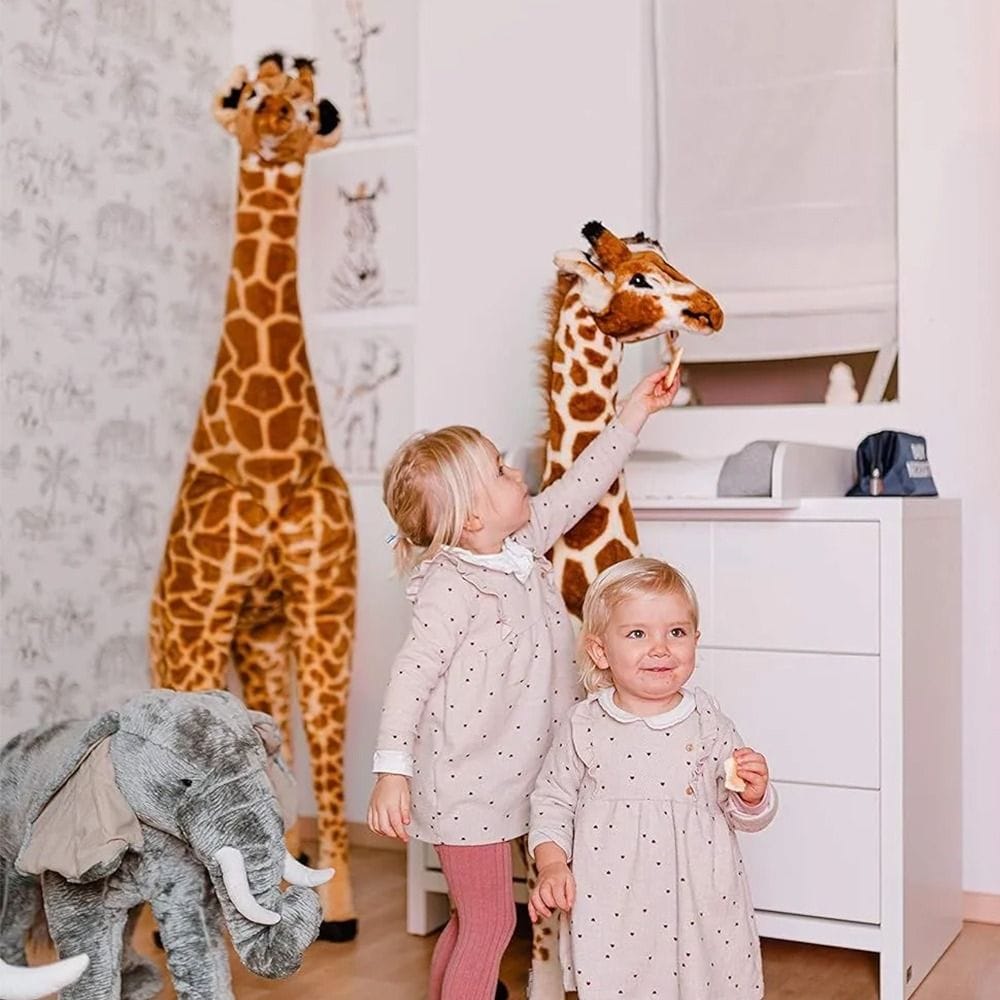 Childhome 135cm Giant Standing Stuffed Plush Giraffe Soft Animal Toy Kids Room Nursery Decoration EN71 Brown | CHSTGIR135XT