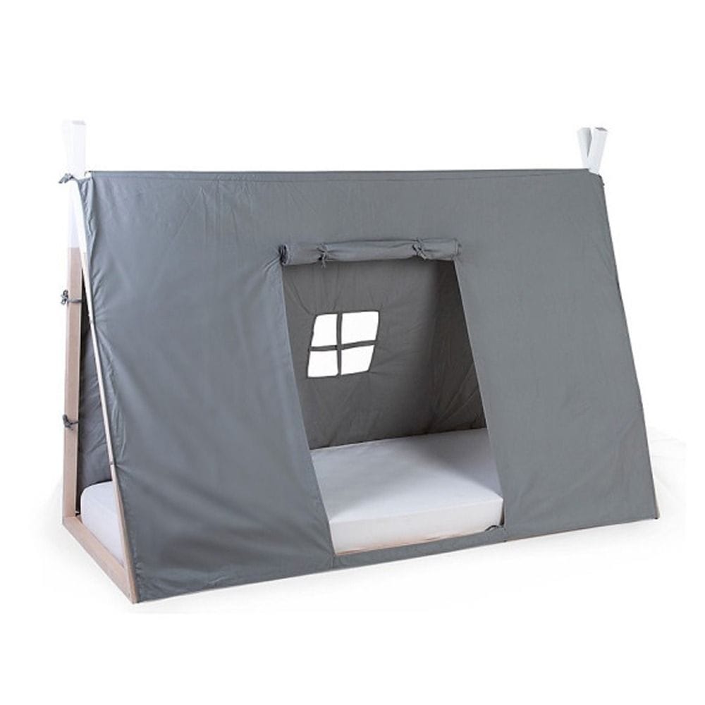 Childhome Tipi Bed Frame 90x200cm, Compatible Sleeping Setup, Highly Customisable Design, Safe And Sturdy Structure - Gray