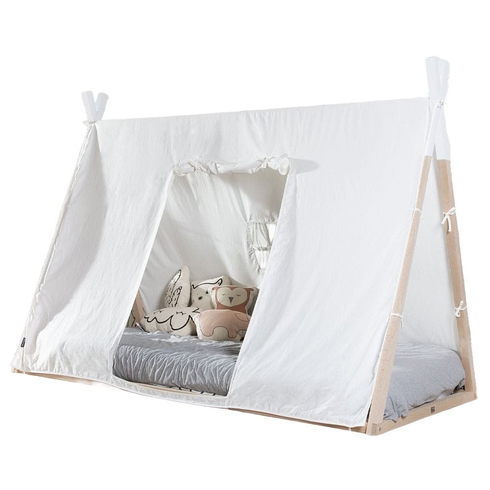 Childhome Tipi Bed Frame 90x200cm, Compatible Sleeping Setup, Highly Customisable Design, Safe And Sturdy Structure - White
