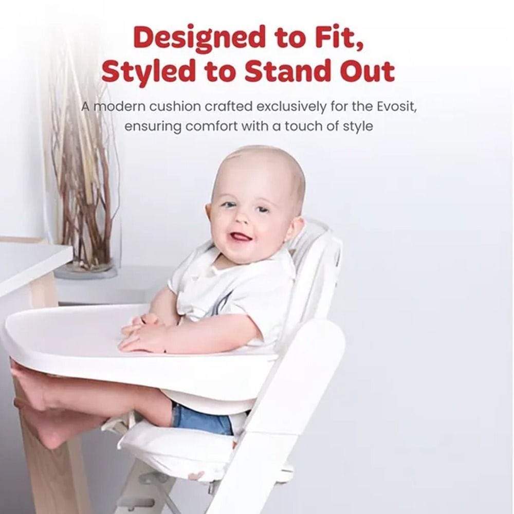 Childhome Evosit High Chair Cushion, Trendy Design, Extra Seating Comfort - Jersey Heart