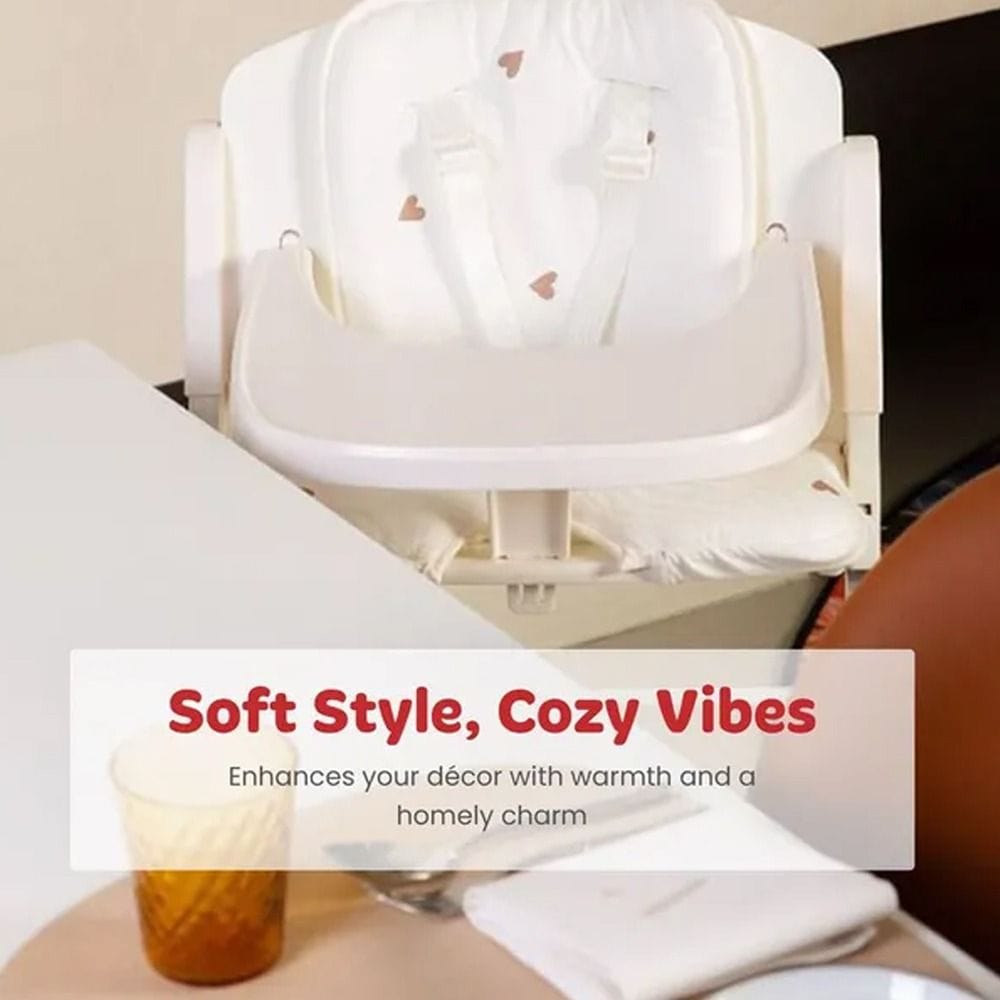 Childhome Evosit High Chair Cushion, Trendy Design, Extra Seating Comfort - Jersey Heart