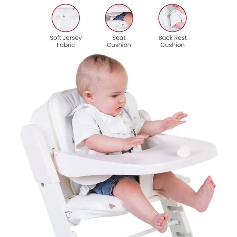 Childhome Evosit High Chair Cushion, Trendy Design, Extra Seating Comfort - Jersey Heart
