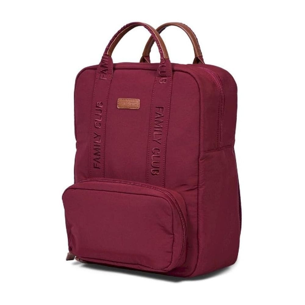 Childhome Signature Urban Family Club Backpack, Large Capacity, 11 Compartments, Insulated Pockets, Changing Mat Included - Burgundy