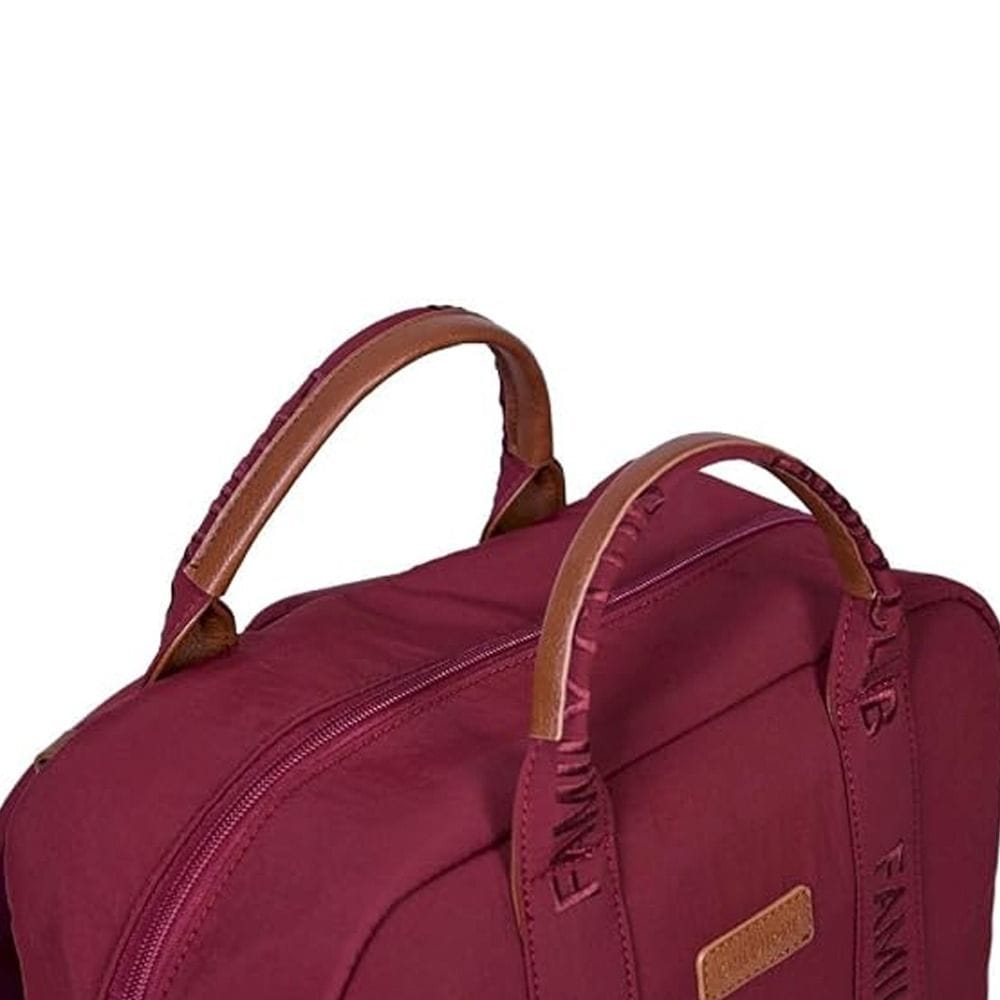 Childhome Signature Urban Family Club Backpack, Large Capacity, 11 Compartments, Insulated Pockets, Changing Mat Included - Burgundy