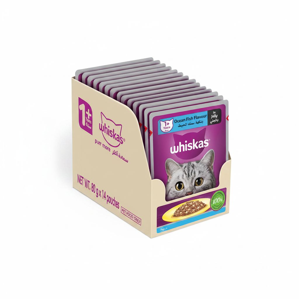 Whiskas Oceanfish in Jelly Cat Food - 14x80g for Adult Cats