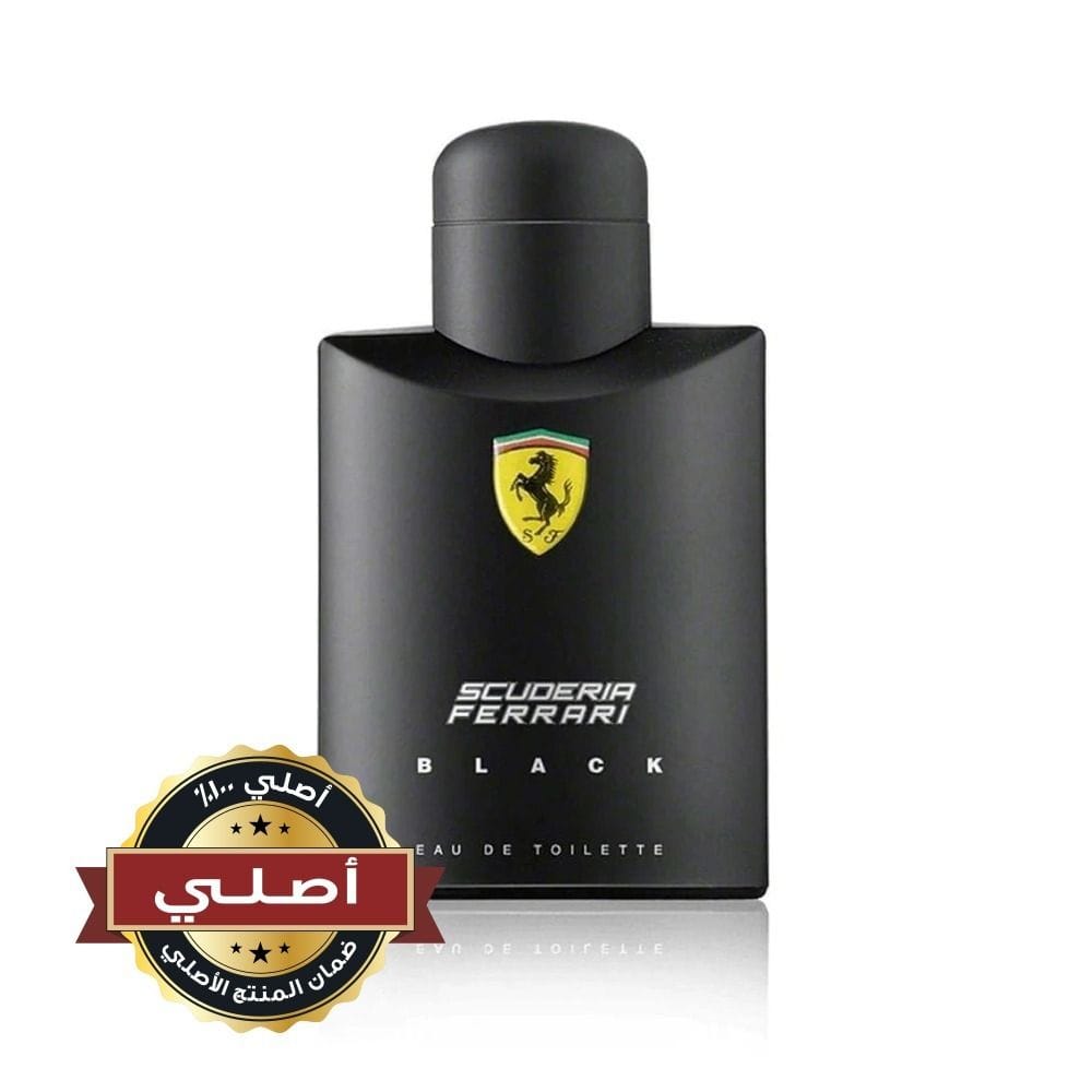Ferrari Black Eau de Toilette for Men, Fresh Fruity Woody Fragrance with Apple, Cinnamon, Cardamom & Cedarwood - 125ml