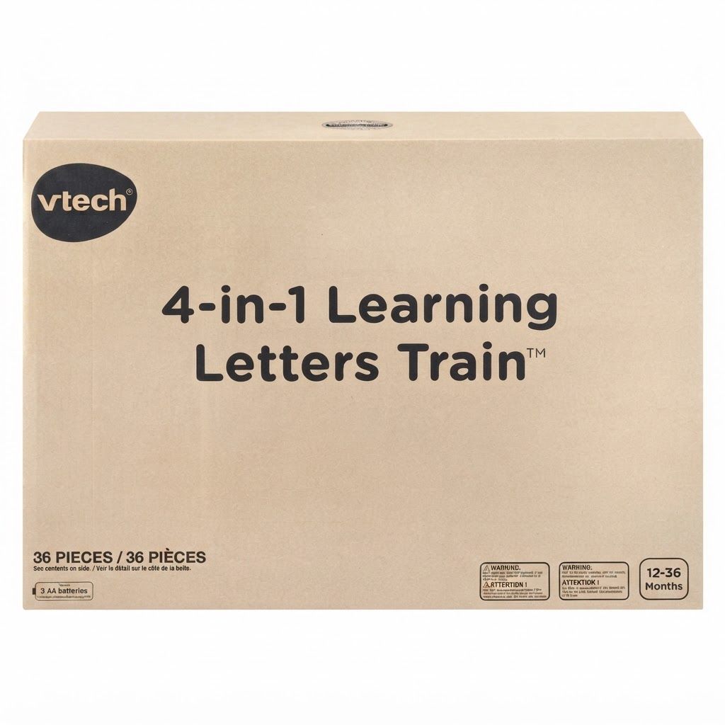 VTech 4-in-1 Letter Learning Train, Red - Interactive Ride-On Toy with Alphabet Blocks
