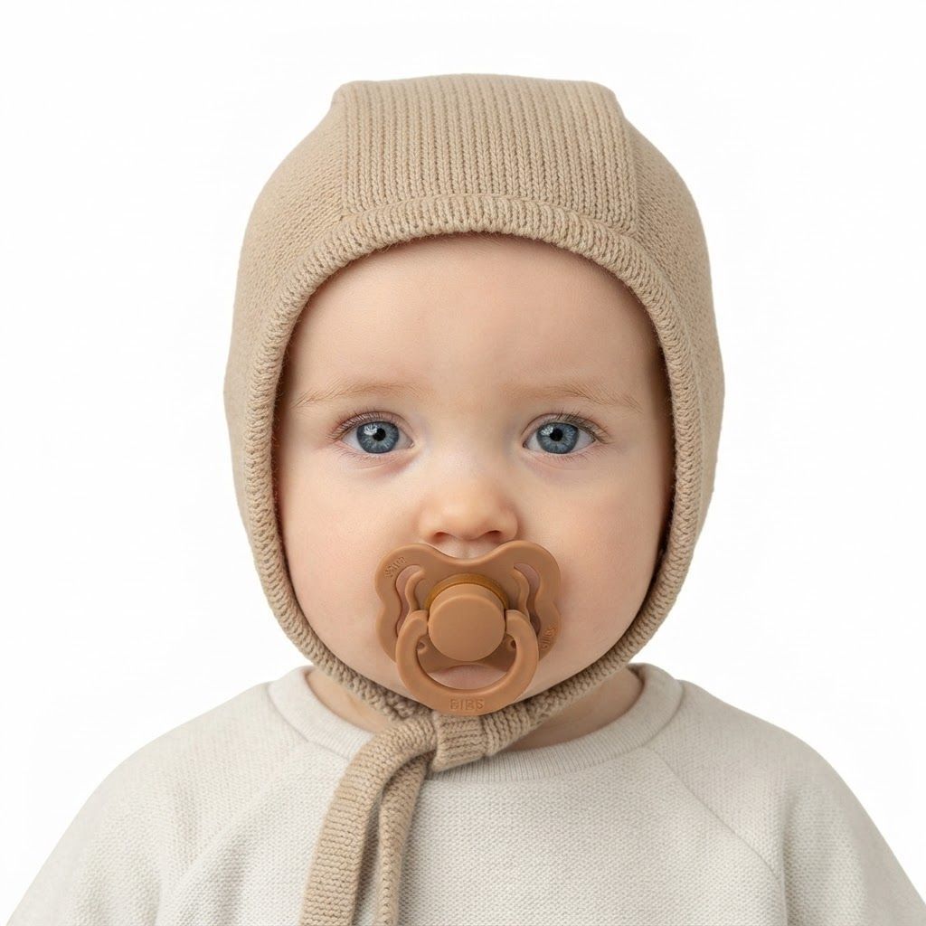 BIBS Supreme Silicone Symmetrical Pacifier Size 2 6+ Months 2 Pack, Safe Food Grade Material, BPA-Free, Flexible And Durable Design - Ivory/Blush