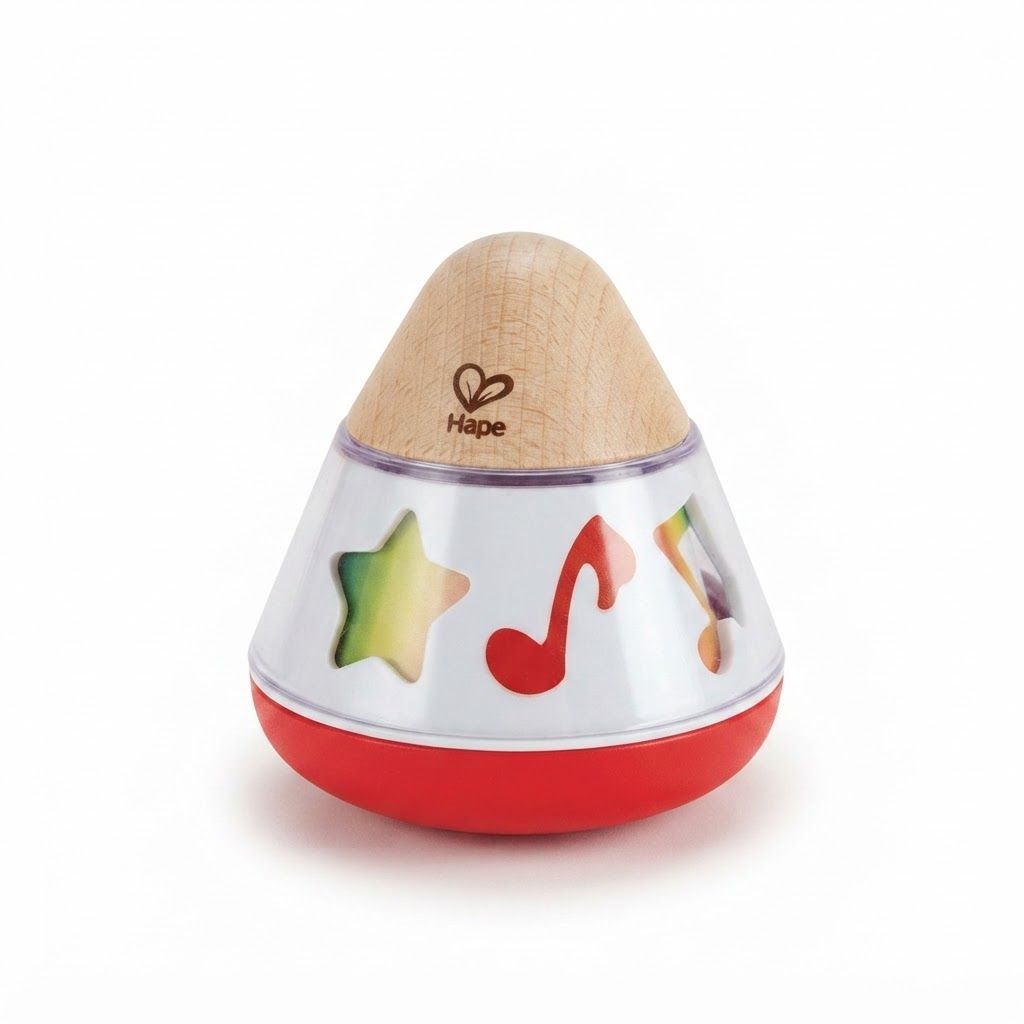 Hape Rotating Music Box E0332 - Wooden Sensory Musical Toy for Newborns and Toddlers, Multi-Color