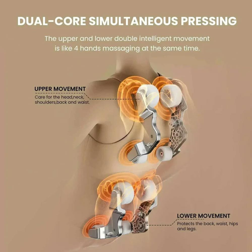 Rotai Royal Majestic Pro Massage Chair with AI Voice Control, 3D Dual Movement, 22 Auto Programs, Hot Compress, Foot Roller, Air Cooling - A68