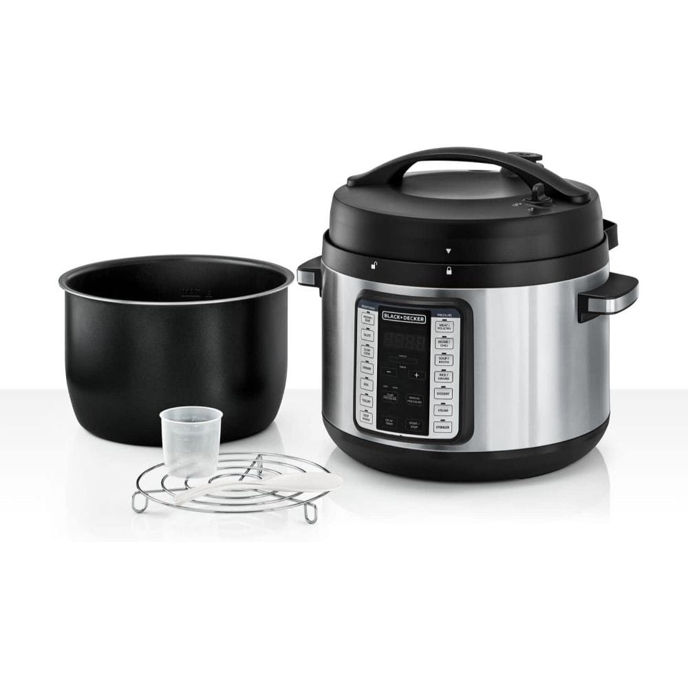 Black + Decker Smart Steam Pot 1350W - 9-in-1 Electric Pressure Cooker, 10L Capacity, 14 Smart Programs, Touch Control LED Display | PCP1010-B5