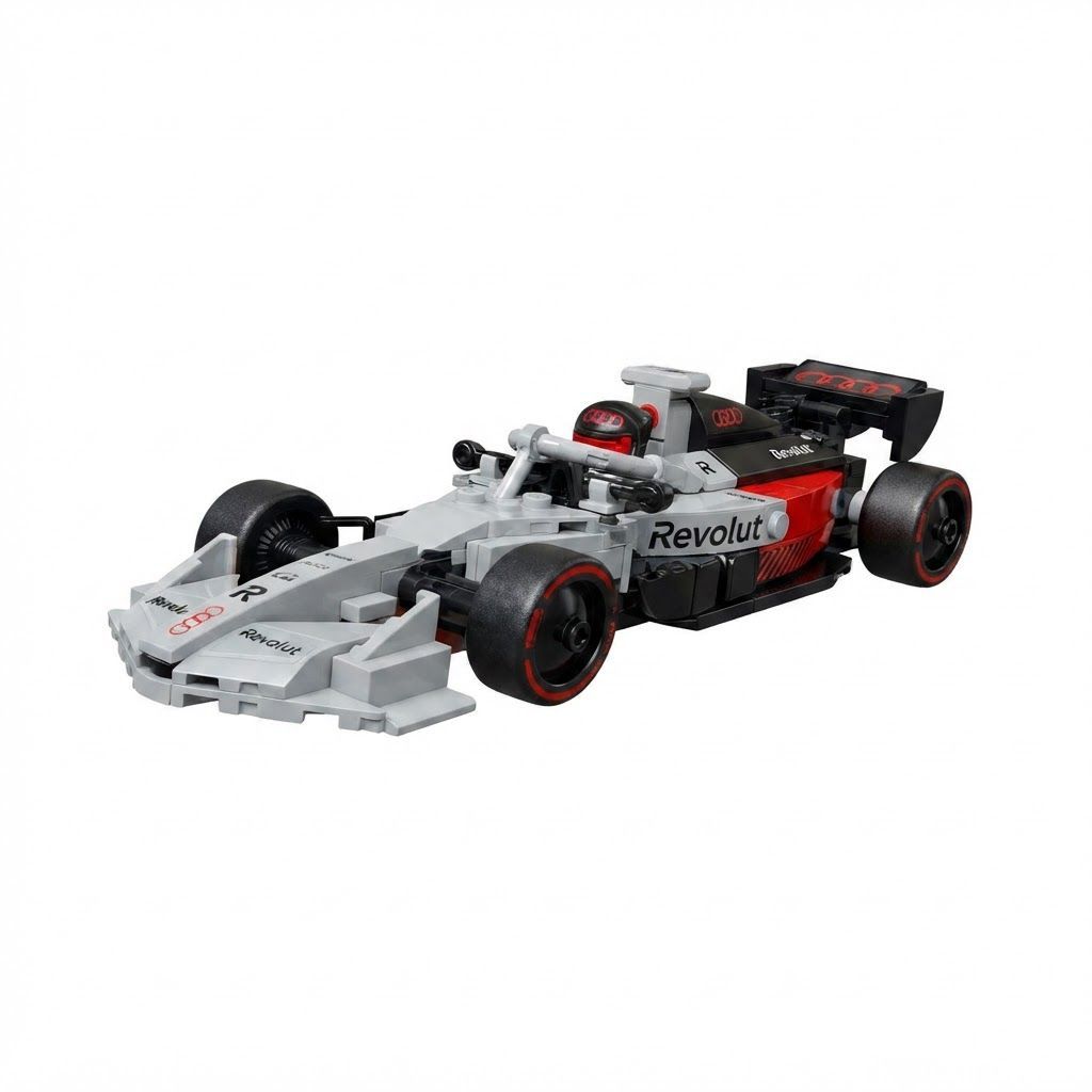 مجموعة بناء سيارة سباق LEGO Speed Champions Audi Revolut F1 Team R26 للأطفال ومحبي سباقات الفورمولا 1 من عمر 10 سنوات فما فوق، تتضمن سيارة واحدة (سائق أودي F1)