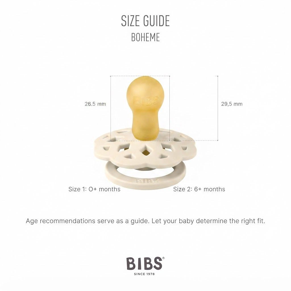 عبوة من لهايتين BIBS بوهم مقاس 1، لعمر +0 أشهر، حلمة من اللاتكس المطاطي الطبيعي، انتقال سلس للرضاعة، تصميم واقٍ لطيف - بني فاتح / وردي فاتح