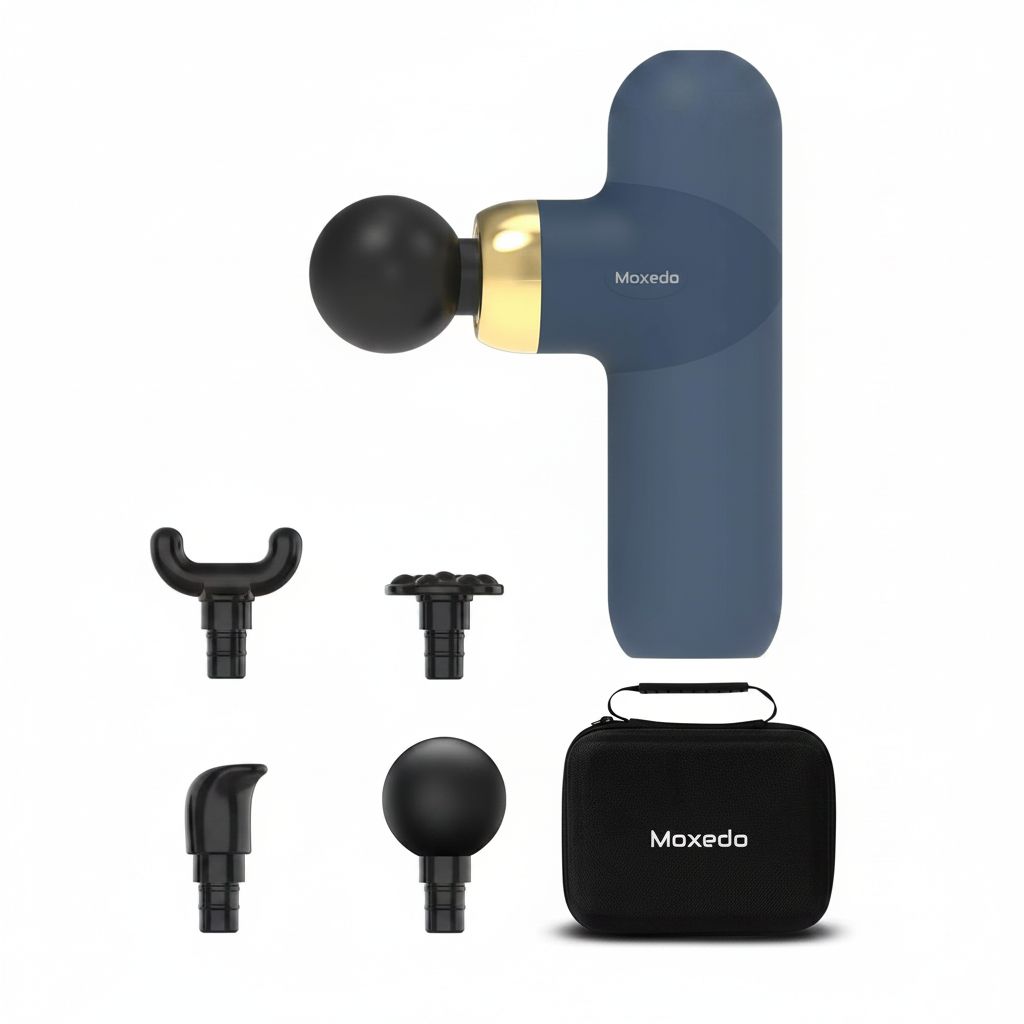 Moxedo Muscle Pro Massager with Deep Tissue Massage, Handheld Design & Portable Operation | Navy Blue