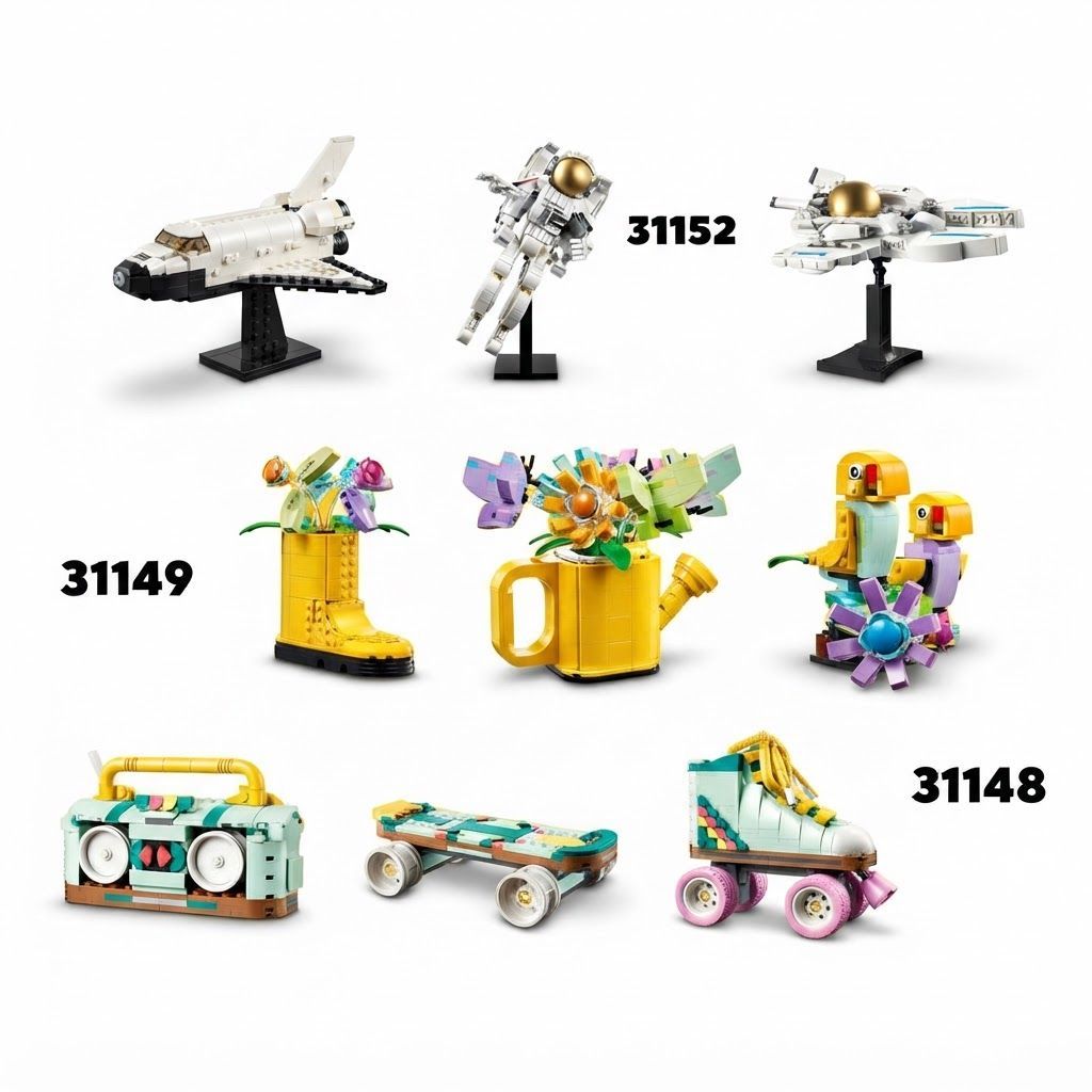 LEGO Creator 3in1 Retro Camera Building Set for Kids, Vintage Toy Camera, Video Camera 8+ years, 3 buildable models (Camera, Video Camera, TV)