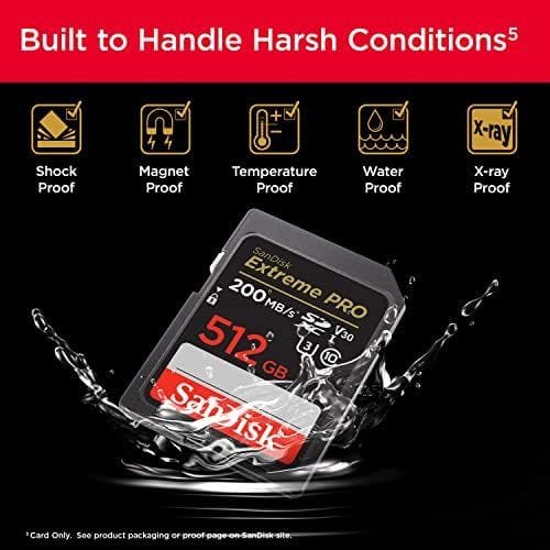 سانديسك إكستريم برو SD UHS-I سعة 1 تيرابايت لتصوير فيديو 4K لكاميرات DSLR والكاميرات بدون مرآة، بسرعة قراءة 200 ميجابايت/ثانية وكتابة 140 ميجابايت/ثانية، أسود