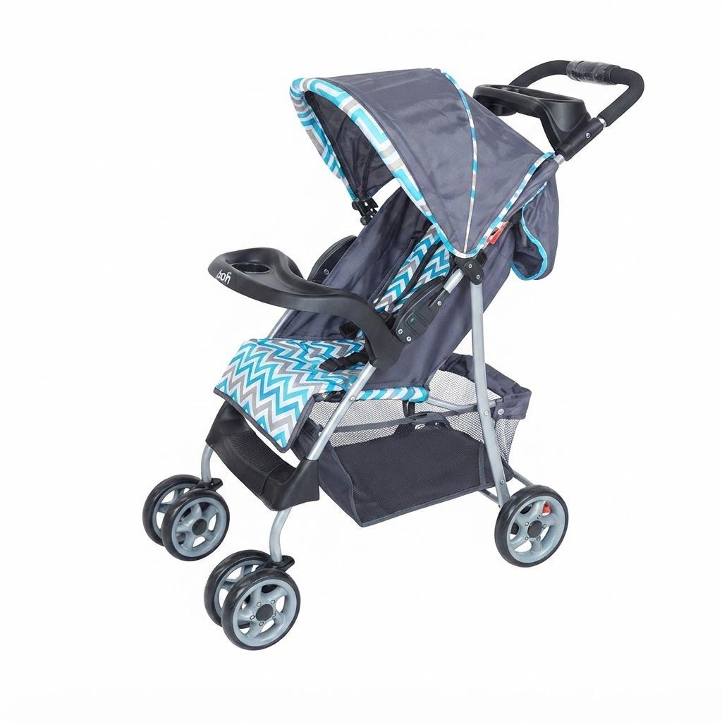 The Moon Brand Trek Baby Stroller - One-Hand Fold Travel Gear with Dual Trays, Multi-Recline Seat Up to 24 Kg, 0 Months +