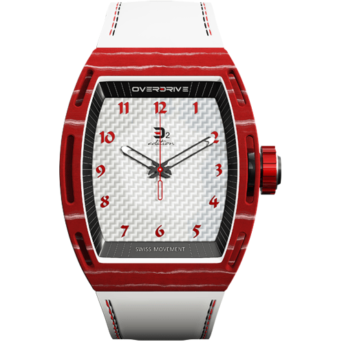 Overdrive D2 Edition D2-DFC-ERW Watch, 40mm Carbon Fiber Case, Swiss Ronda 763H3 Quartz Movement, K1 Mineral Glass, Rubber Strap, 50m Water Resistant