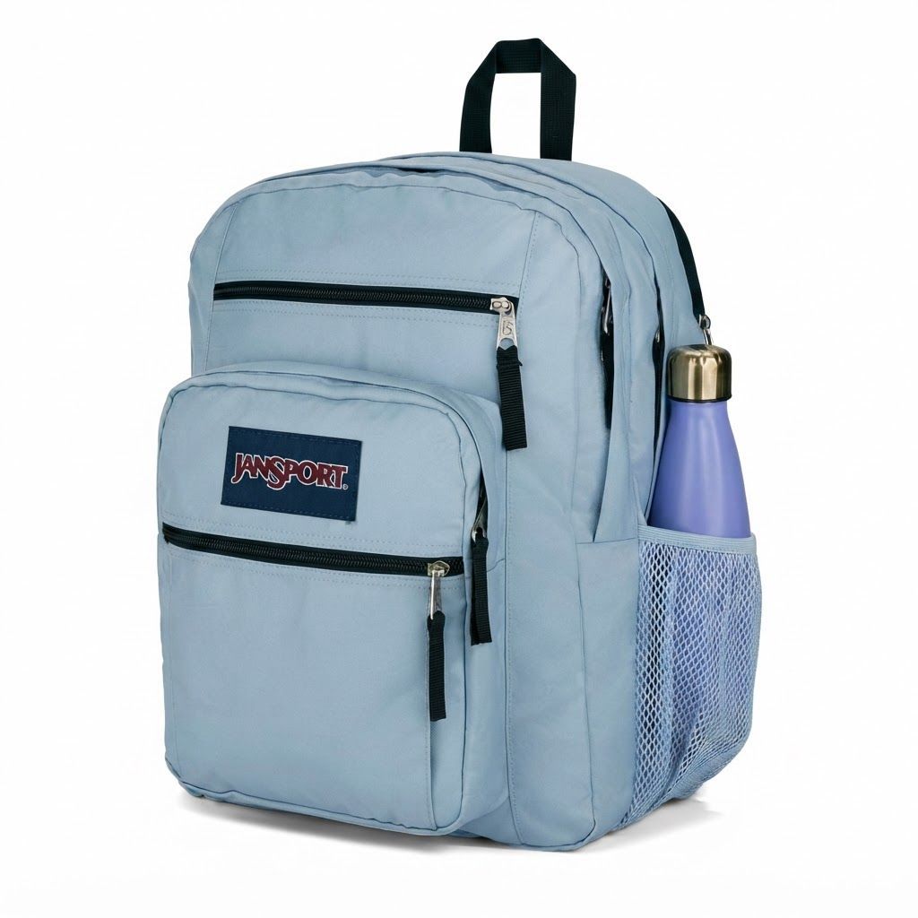 JanSport Big Student Backpack - Blue Dusk, Iconic Durable School Bookbag with 15-inch Laptop Durable Fabric, 2 Main Compartments