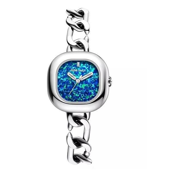 CIGA Design D Series Blue Women Quartz Analog Watch, Stainless Steel Silver Case, Blue Dial, Mineral Crystal, 3 ATM Water Resistant