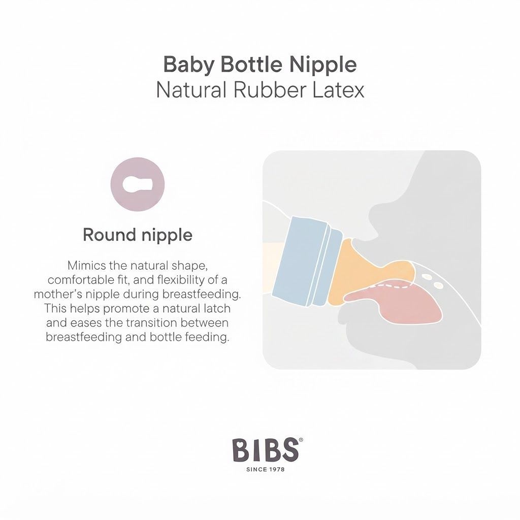 عبوة من رضاعتين زجاجيتين BIBS بحلمة لاتكس دائرية بتدفق متوسط، 240 مل، حلمة من اللاتكس المطاطي الطبيعي، خالية من BPA وPVC، رضاعة بتدفق مضبوط - وردي فاتح