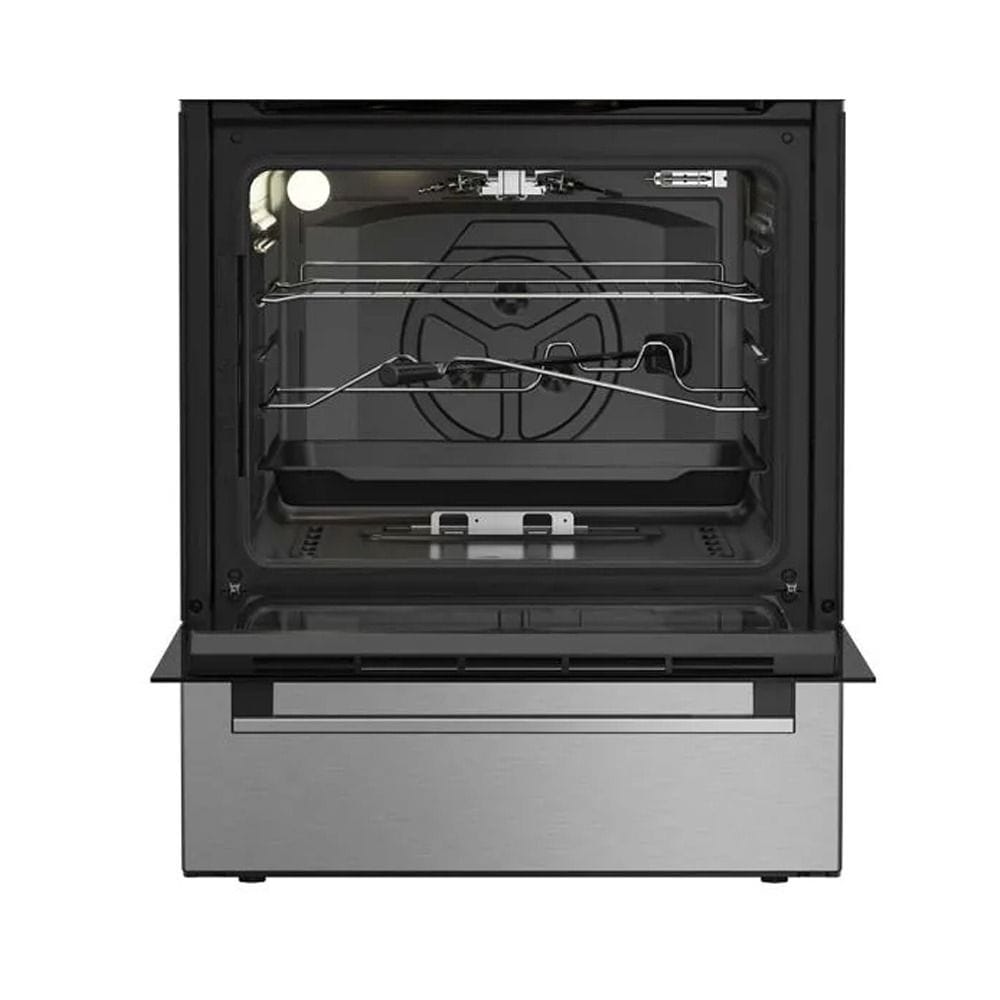 Ariston 60cm Freestanding Cooking Range 4 Gas Burners Stainless Steel + Indesit 25Ltr Built-In Microwave Oven with Grill Function + Veeteek 6.5L Air Fryer 1800W Black Bundle (301004000000229 + 301003000000109 + 603001000010486)
