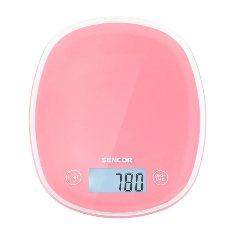 Sencor Digital Kitchen Scale, Ultra Slim Design, Touch Control Sensors, Large Backlit LCD, Tare Function For Weight Of Container - Red - SKS 34RD