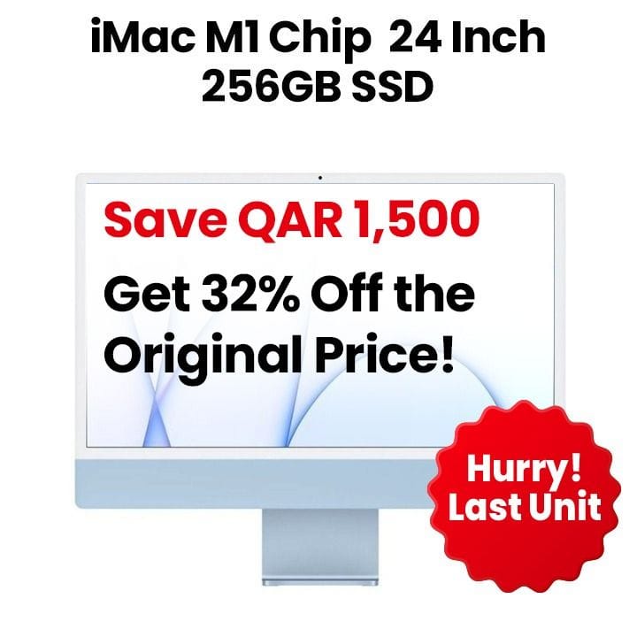 Apple iMac 24-Inch with Retina 4.5K Display 256GB SSD - Blue (MGPK3AB/A)