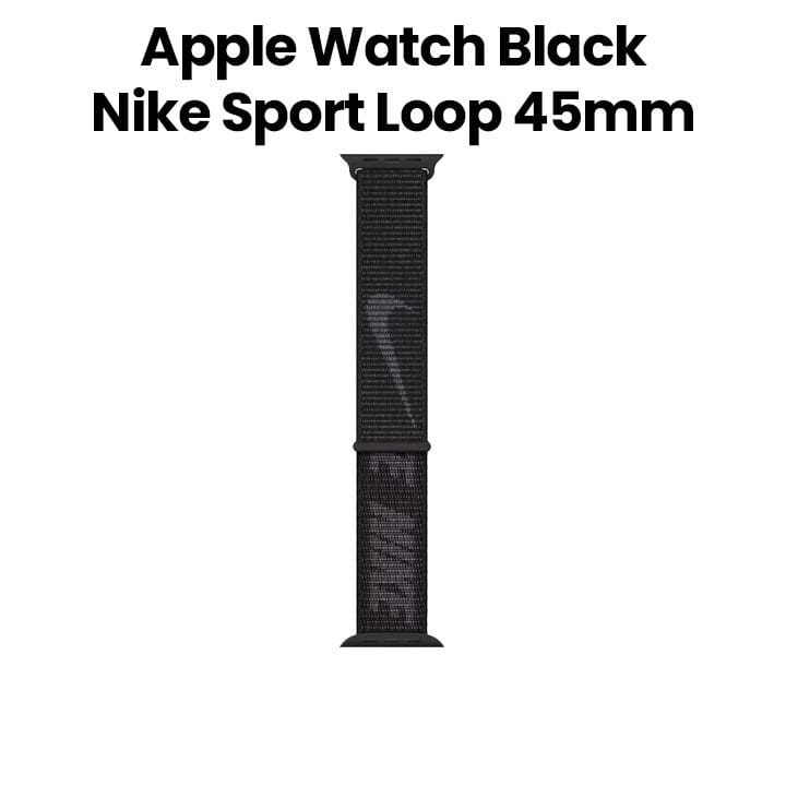 Apple Watch Sport Loop 45mm, Soft, Breathable And Lightweight, Regular - Black Nike - ML343ZM/A
