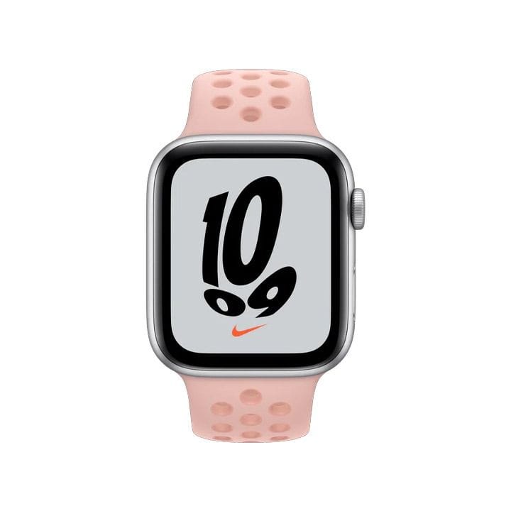 Apple Watch Nike Sport Band 45mm, High-Performance Fluoroelastomer, Regular - Pink Oxford/Rose Whisper - MN6Q3ZM/A
