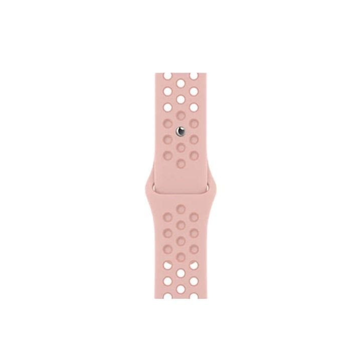 Apple Watch Nike Sport Band 45mm, High-Performance Fluoroelastomer, Regular - Pink Oxford/Rose Whisper - MN6Q3ZM/A