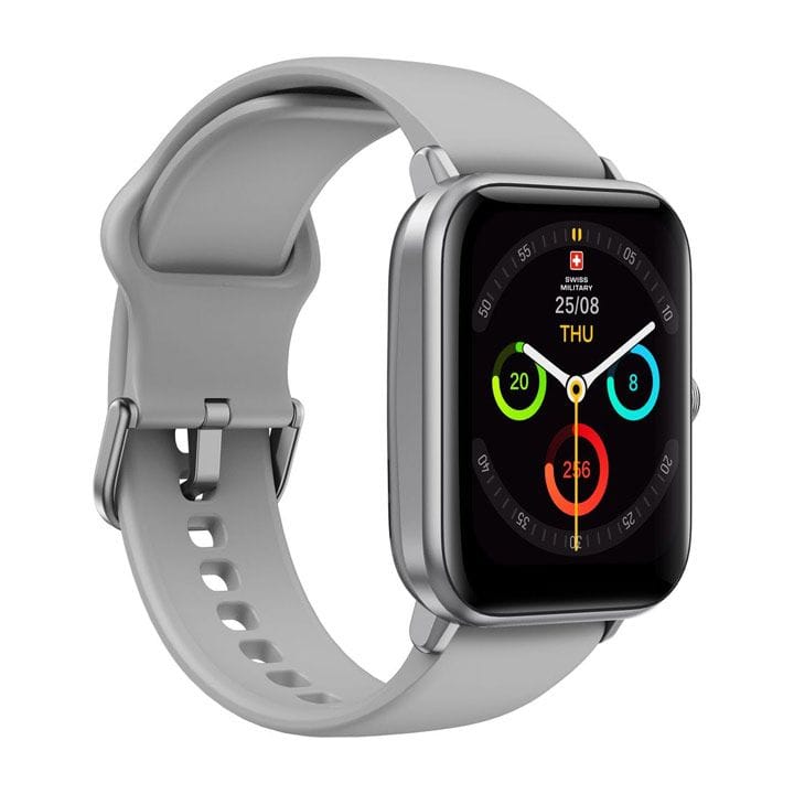 Swiss Military ALPS Smart Watch – Silver Frame / Grey Silicon Strap | SM-WCH-ALPS1-S-GRY