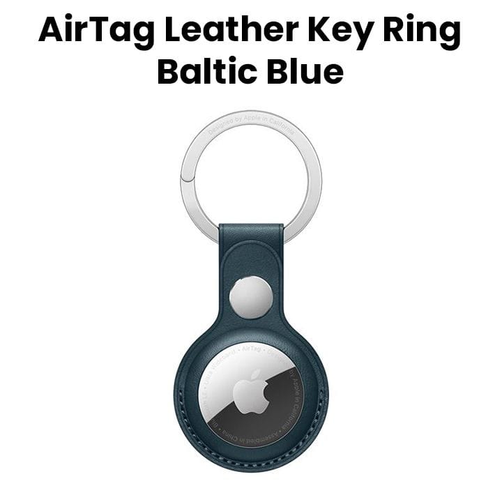 Apple Airtag Leather Key Ring - Baltic Blue