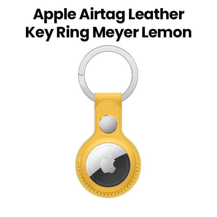 Apple AirTag Leather Key Ring, Snug Fit, Easy Attachment, Lightweight And Practical - Meyer Lemon