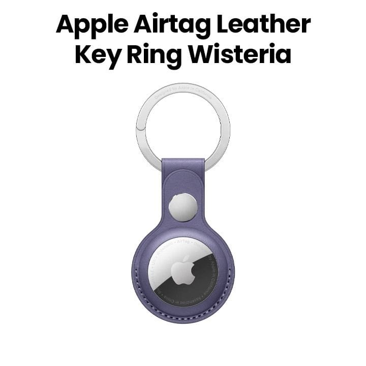 Apple AirTag Leather Key Ring, Snug Fit, Easy Attachment, Lightweight And Practical - Wisteria