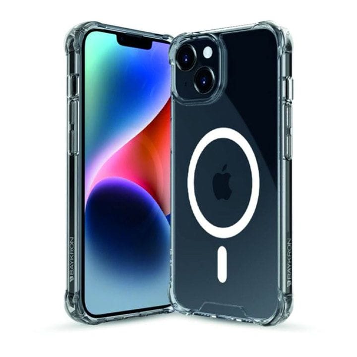 غطاء بايكرون لهاتف آيفون 14 بلس بتقنية ماجسيف مقاوم للصدمات والبكتيريا - شفاف | BKR-PR-IP14PLUS-6.7-M